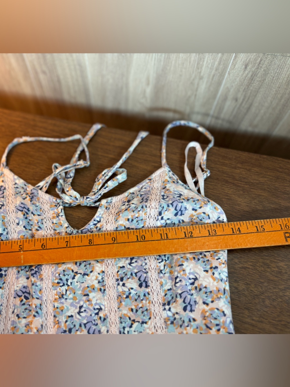 Japna Boho Floral Midi Dress with Crochet Lace Detail Cottagecore Summer Style - Picture 8 of 8